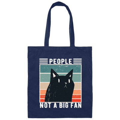 Funny People Not a Big Fan Cat Social Distance Canvas Tote Bag