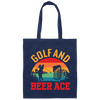 Golf And Beer Ace, Retro Golf, Golf With Beer Canvas Tote Bag