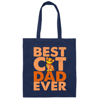 Love Cat, Best Cat Gift, Best Cat Dad Ever, My Cat Dad, Best Daddu Ever Canvas Tote Bag