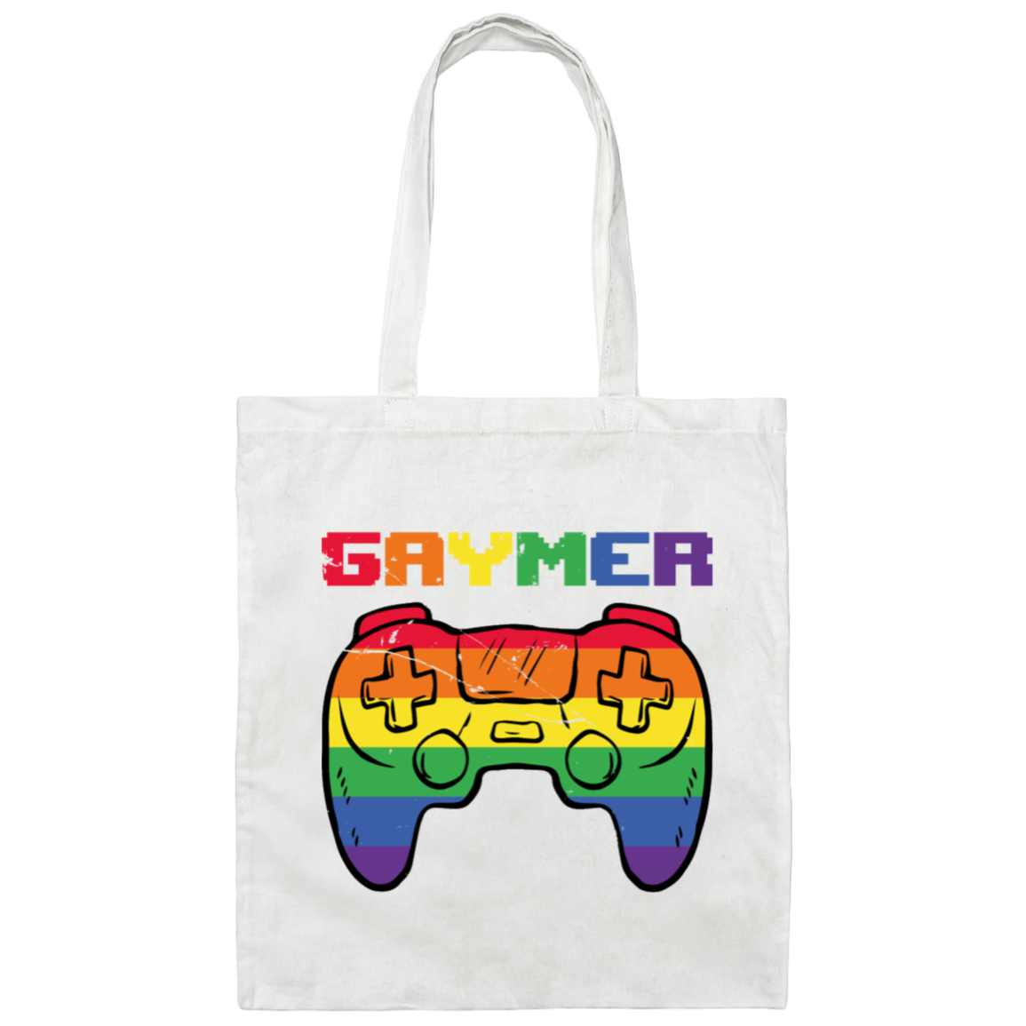 Gaymer Rainbow, Gamer Love Gift, Gaming LGBT Design, Best Gaymer Canvas Tote Bag