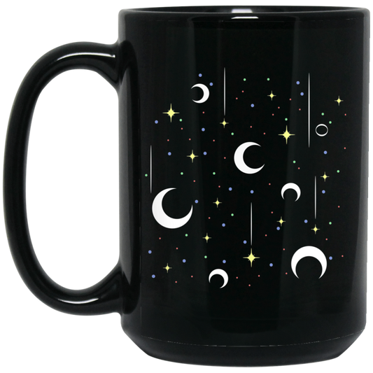 Sky With Full Of Moon And Stars, Full Stars Sky Black Mug