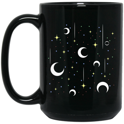 Sky With Full Of Moon And Stars, Full Stars Sky Black Mug