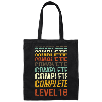 Birthday 18th Gift, 18 Years Old, Complete Level 18, Love 18th Canvas Tote Bag