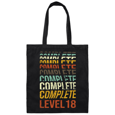 Birthday 18th Gift, 18 Years Old, Complete Level 18, Love 18th Canvas Tote Bag