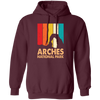 Arches National Park, Retro Arches, Arches Silhouette Pullover Hoodie