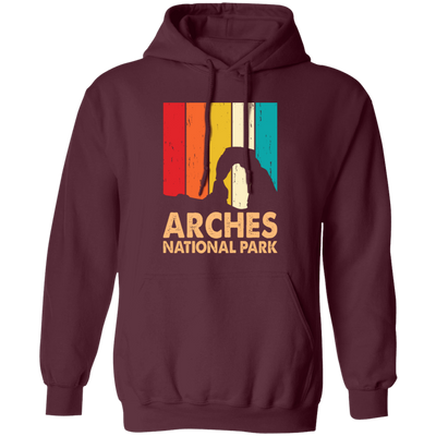 Arches National Park, Retro Arches, Arches Silhouette Pullover Hoodie