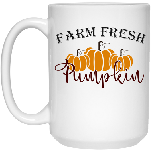 Farm Fresh Pumpkin, Pumpkin Design, Happy Halloween White Mug