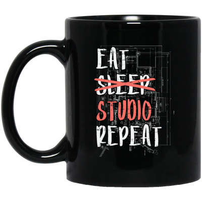 Architect Gift, Engineer Student, Architecture Lover, Studio Repeat Black Mug