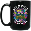 Hippie Soul, Cool Soul, Cool Skull, Hippie Style Black Mug