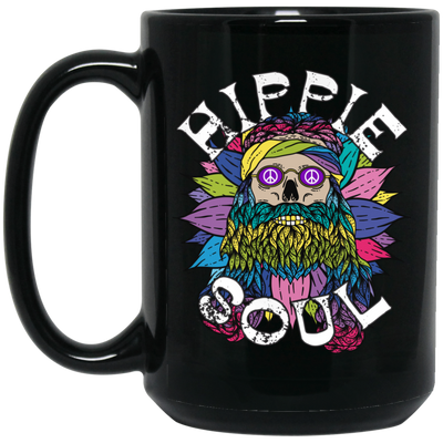 Hippie Soul, Cool Soul, Cool Skull, Hippie Style Black Mug