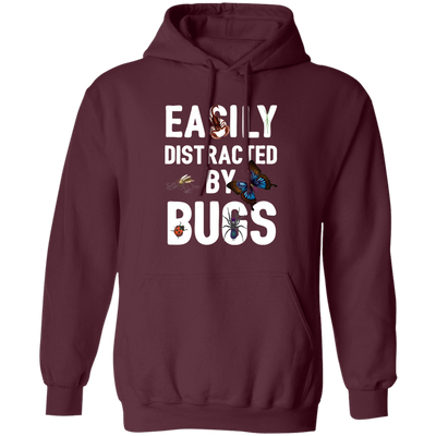 Easily Distracted By Bugs, Butterfly And Spiders Pullover Hoodie