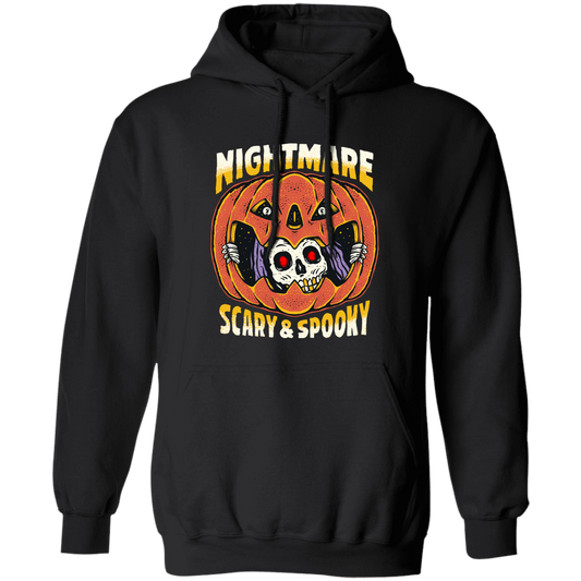 Nightmare Scary And Spooky, Skeleton Into Pumpkin Pullover Hoodie