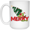 Merry Grinchmas, Merry Christmas, Grinch With Xmas Tree White Mug