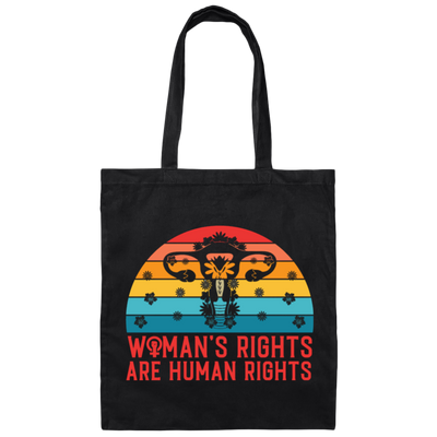 Woman's Rights Are Human Rights, Retro Woman Holiday Canvas Tote Bag