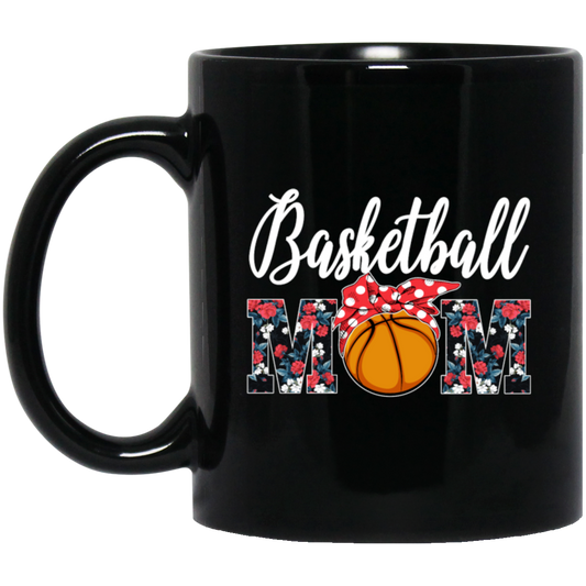 Basketball Gift, Love Basketball, Gift For Mom, Mother Lover Gift Black Mug