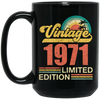 Hawaii 1971 Gift, Vintage 1971 Limited Gift, Retro 1971, Tropical Style Black Mug