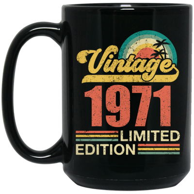 Hawaii 1971 Gift, Vintage 1971 Limited Gift, Retro 1971, Tropical Style Black Mug