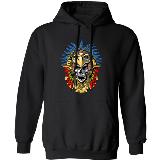 Aztec Skull, Eagle Warrior Mask Native, Mexican Love Gift, Best Warrior Pullover Hoodie