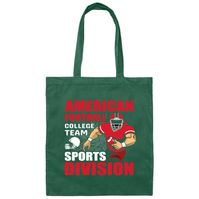 Love Rugby, American Football Gift, American Sport, College Team, Sports Division Canvas Tote Bag