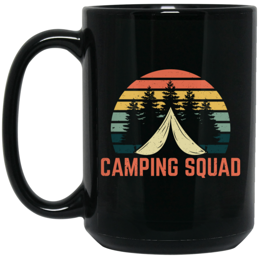 Camping Squad, Nature Lovers, Best Of Camping, Retro Camper Lover Black Mug