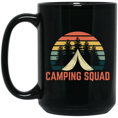 Camping Squad, Nature Lovers, Best Of Camping, Retro Camper Lover Black Mug