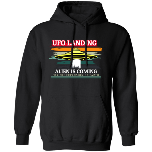 UFO Landing For The Expansion Of Earth, Retro UFO Pullover Hoodie