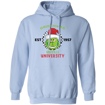 Grinchmas Whoville University, Est 1957, Grinch Xmas, Merry Christmas, Trendy Christmas Pullover Hoodie