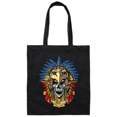 Aztec Skull, Eagle Warrior Mask Native, Mexican Love Gift, Best Warrior Canvas Tote Bag