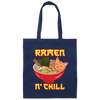 Ramen Cat Anime, Ramen Fan Gift Canvas Tote Bag
