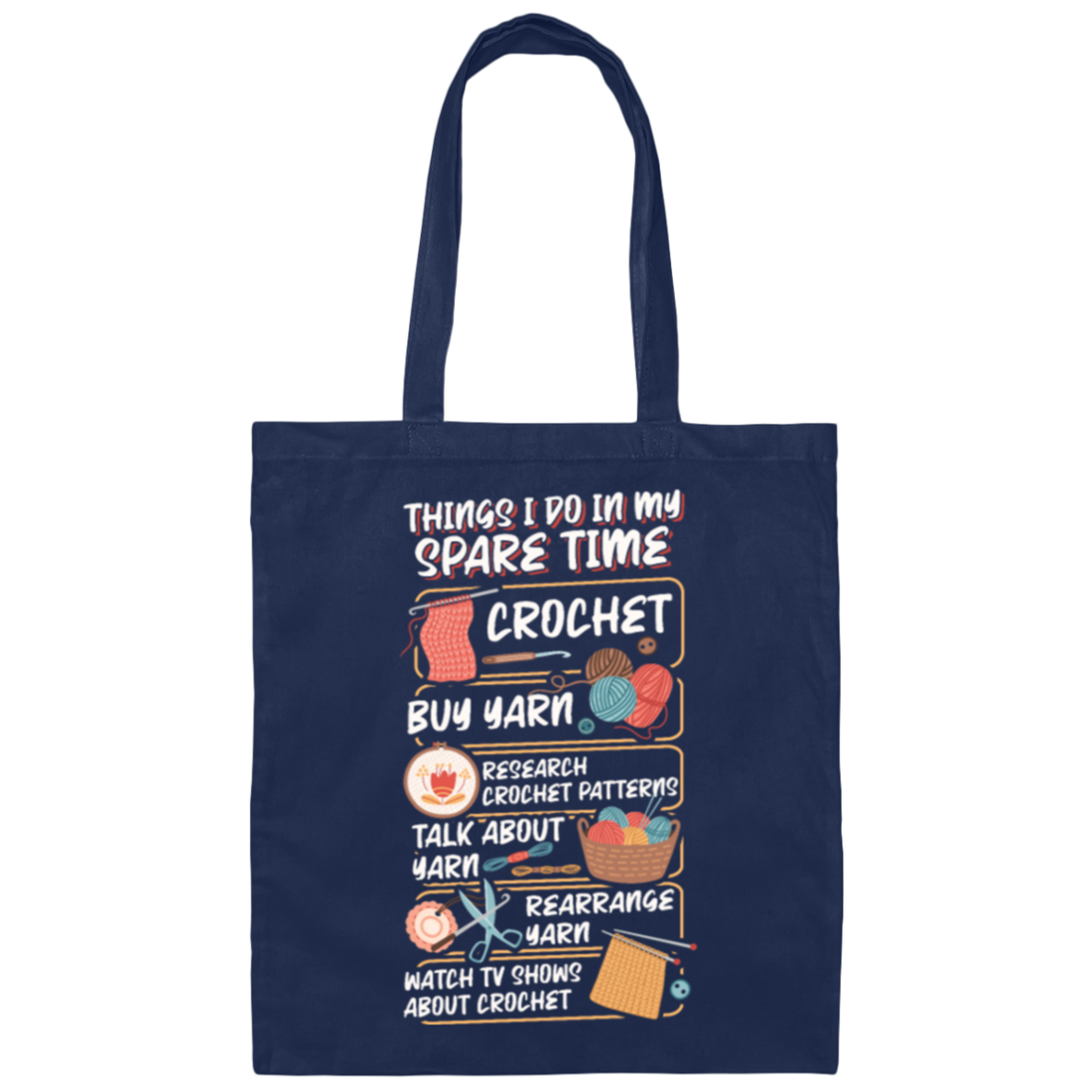 Retro Crochet, Buy Yarn, Crocheting In My Spare Time Canvas Tote Bag