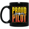 Drone Pilot, Flight Multicopter, Proud Of Pilot, Retro Airplane Love Gift Black Mug