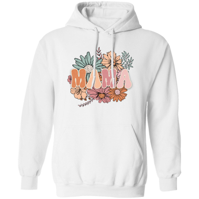 Mama Flowers Gift, Retro Flower, Vintage Flower For Mother's Day Pullover Hoodie