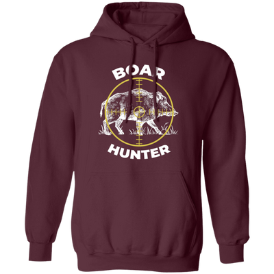 Boar Hunter, Wild Animal Hunter, Boar Lover, Retro Boar Pullover Hoodie