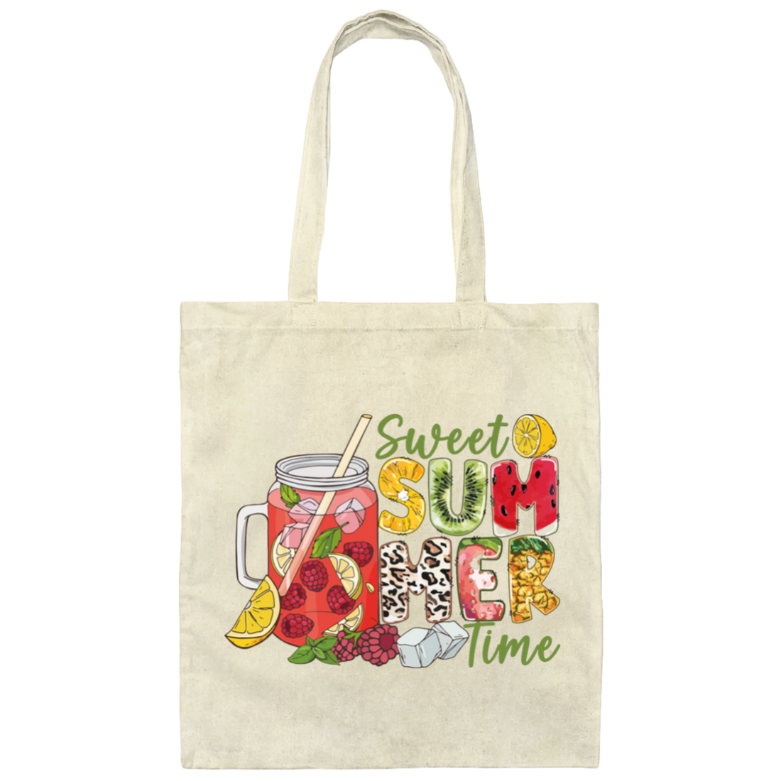 Sweet Summer Time, Summer Vacation, Fresh Summer Canvas Tote Bag