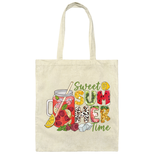 Sweet Summer Time, Summer Vacation, Fresh Summer Canvas Tote Bag