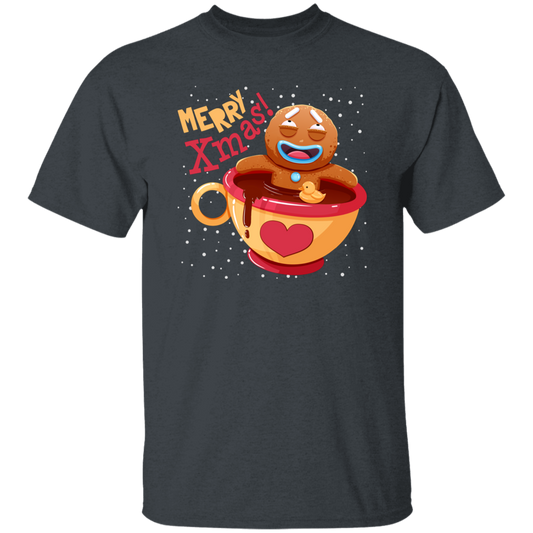 Gingerbread In Coffee Cup, Relaxing Gingerbread, Merry Christmas, Trendy Christmas Unisex T-Shirt