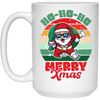 Ho Ho Ho Merry Xmas, Retro Christmas, Funny Santa, Merry Christmas, Trendy Christmas White Mug