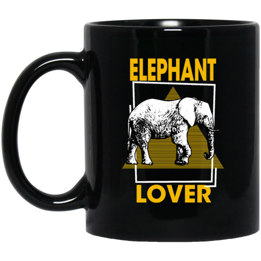 Elephant Lover, Family Elephantidae, Elephant Family, Egypt Pyramid Black Mug