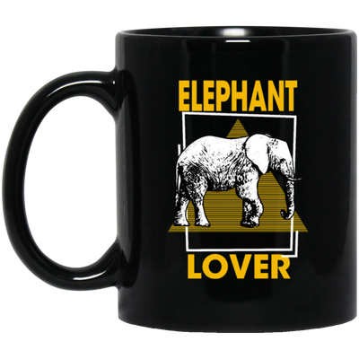 Elephant Lover, Family Elephantidae, Elephant Family, Egypt Pyramid Black Mug