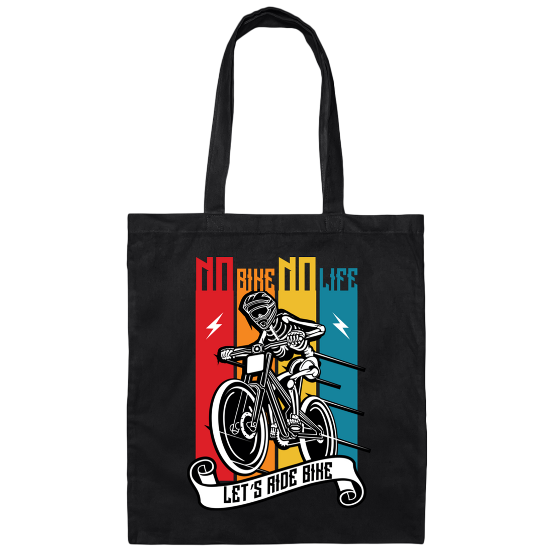 No Bike No Life, Let's Ride Bike, Retro Bike, Motorcycle Vintage Canvas Tote Bag