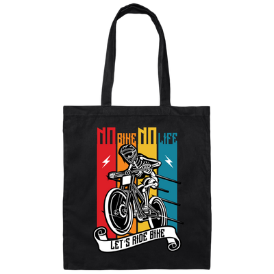 No Bike No Life, Let's Ride Bike, Retro Bike, Motorcycle Vintage Canvas Tote Bag