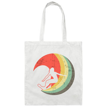 Surfer Girl Vintage Surfing Wave Gift Idea Canvas Tote Bag