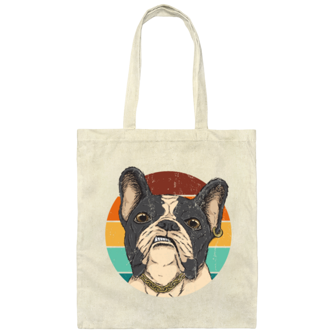 Retro Frenchie, Cute dog, French Bulldog, Dog Lovers, Vingtage Bulldog Gift Canvas Tote Bag