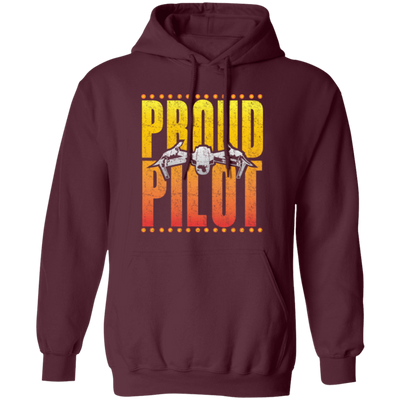 Drone Pilot, Flight Multicopter, Proud Of Pilot, Retro Airplane Love Gift Pullover Hoodie