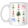 Nutcracker Xmas, Coquette Ribbon, Preppy Christmas White Mug