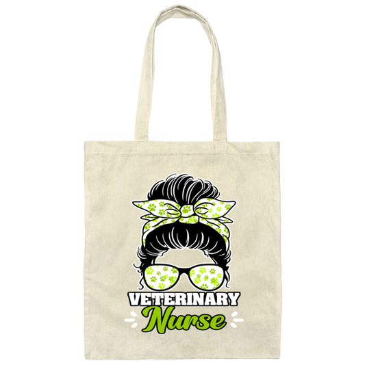 Nurse Lover Green Nurse Veterinary Nurse Gift Canvas Tote Bag