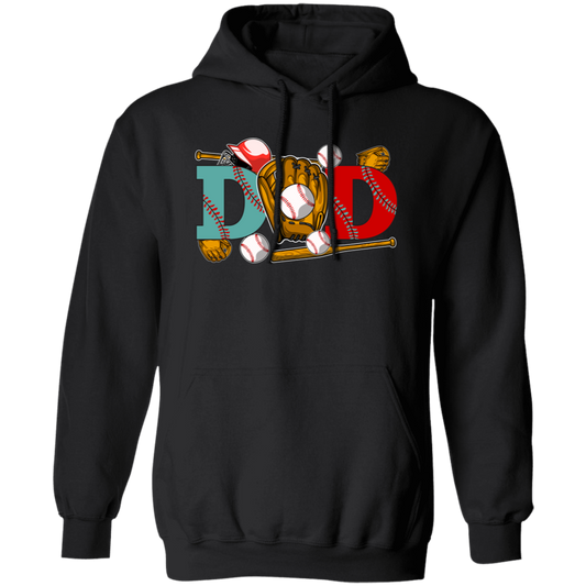 Dad Lover, Father's Day Gift, Love Baseball, Baseball team Pullover Hoodie