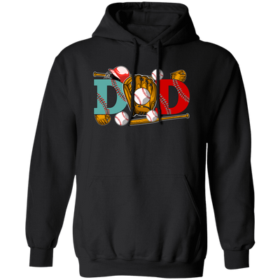 Dad Lover, Father's Day Gift, Love Baseball, Baseball team Pullover Hoodie