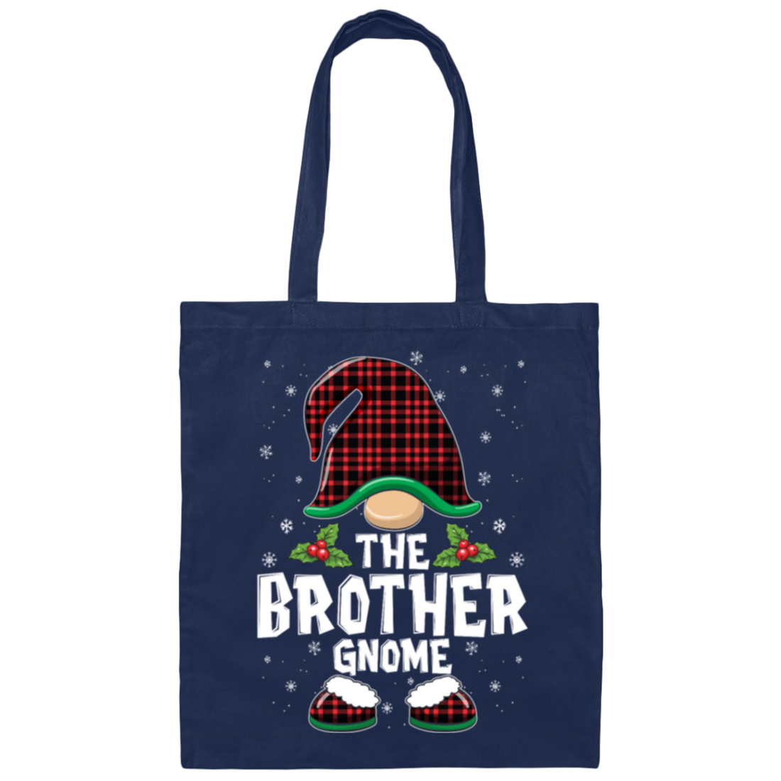 The Brother Gnome Gift For Chritmas, Xmas Cute Gnome Lover Canvas Tote Bag