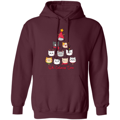 Catmas Tree, Merry Catmas, Cute Cat, Merry Christmas, Trendy Christmas Pullover Hoodie